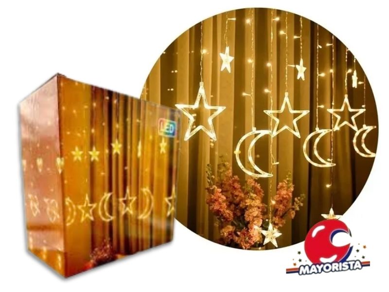 CORTINA LED LUNAS Y ESTRELLAS CALIDA 3X0,70 (ZLE-LN0434CA) ERIK