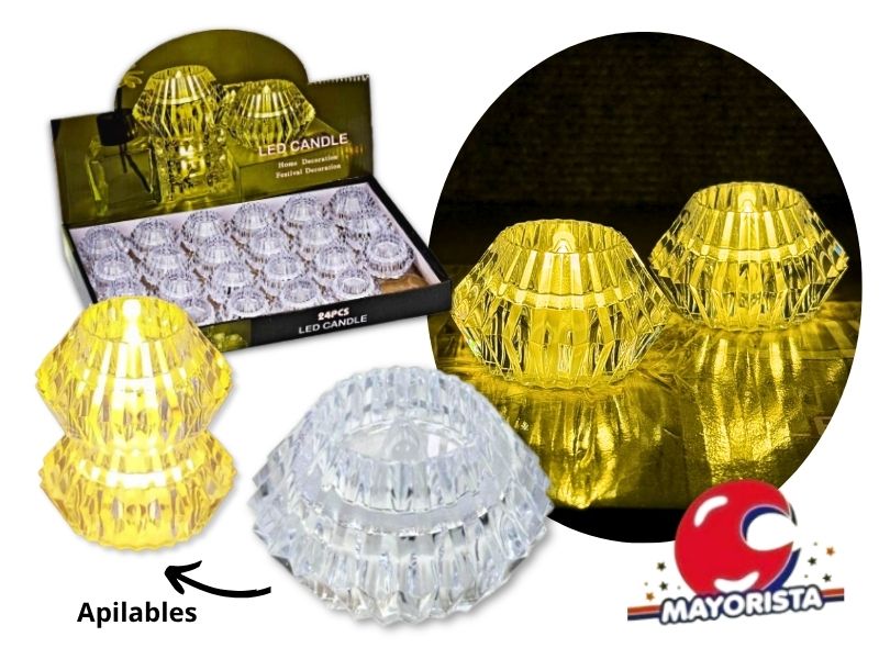 ADORNO VELA LED DIAMANTE CALIDA (ZLE-LPV-44-01 CA) ERIK