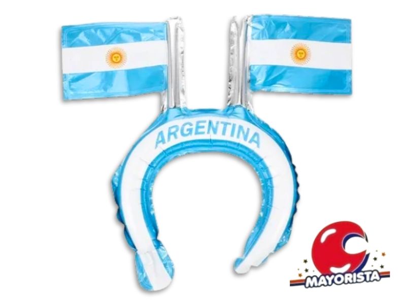 VINCHA GLOBO MYLAR BANDERITA ARGENTINAS (3015) CADENACI