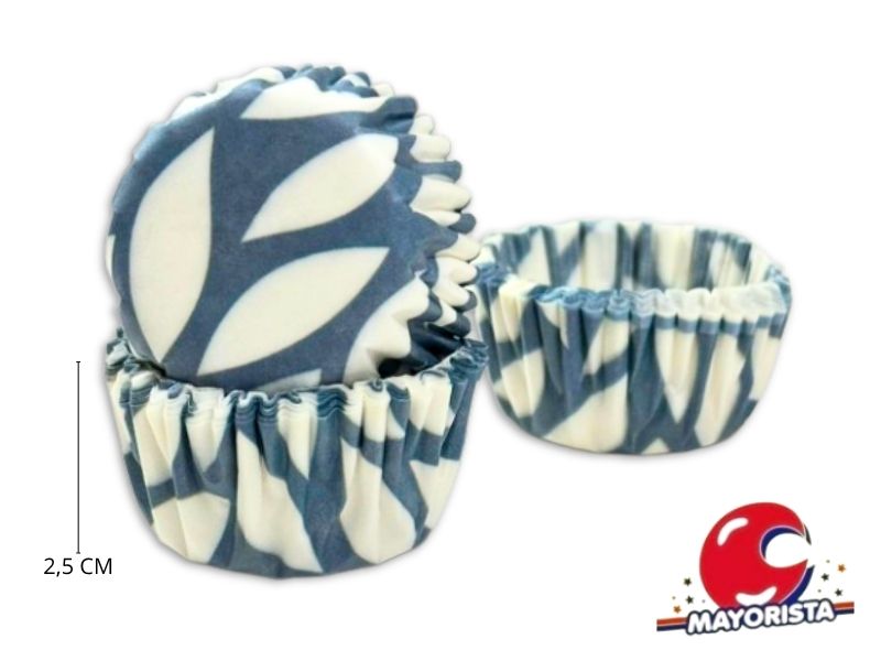 PIROTINES N 8 X 25 AZUL CON HOJAS BLANCAS (CONVIDA)