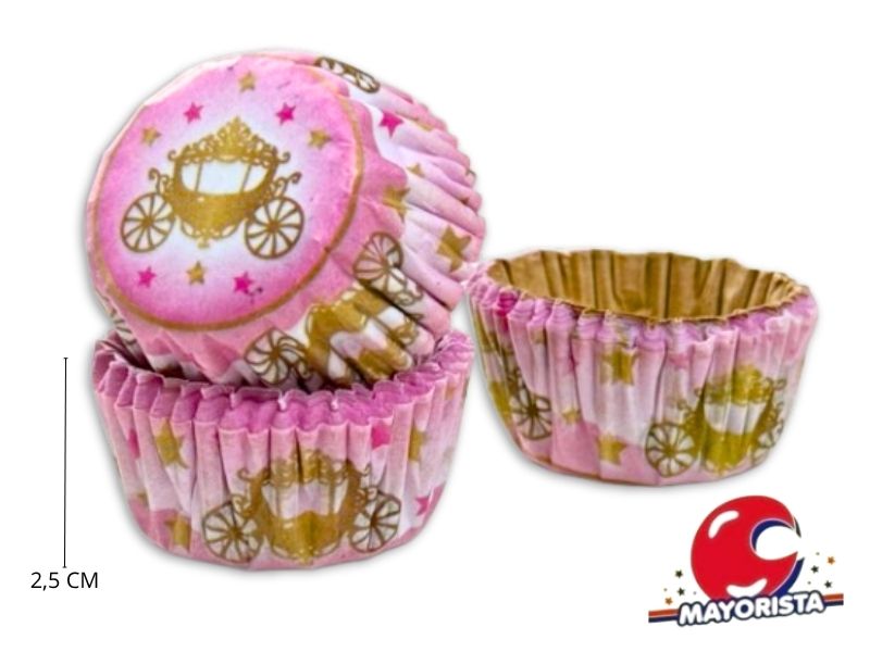 PIROTINES N 8 X 25 ROSA CARRUAJE DORADO (CONVIDA)