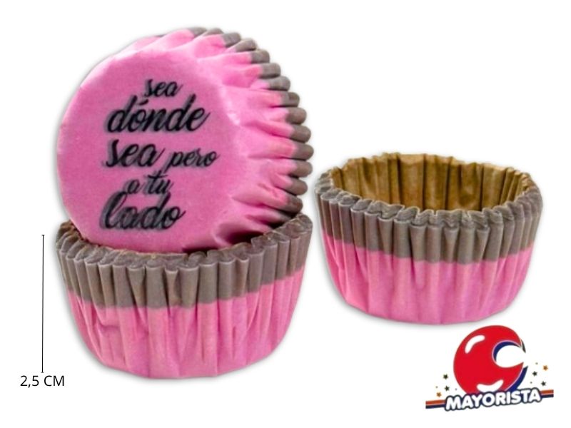 PIROTINES N 8 X 25 ROSA BORDE MARRON C/FRASE (CONVIDA)