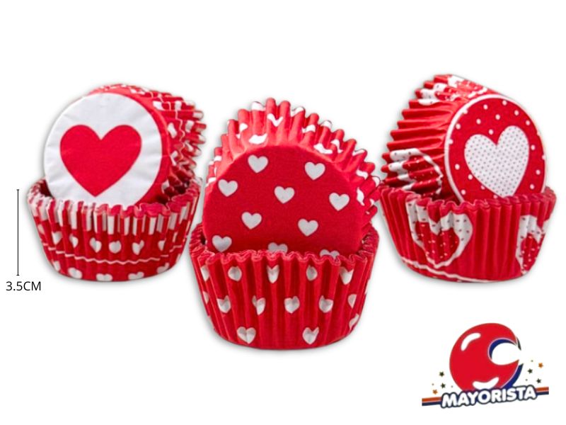 PIROTINES N 10 X 25 CORAZONES ROJO (CONVIDA)