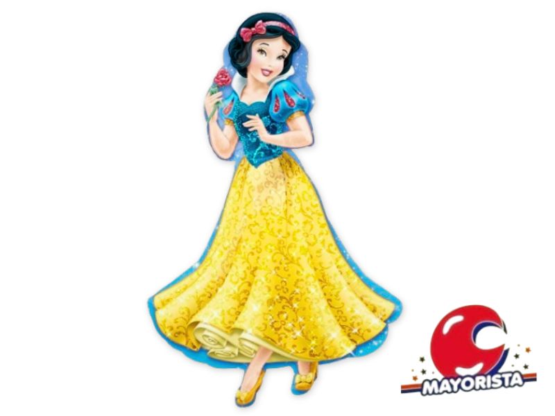 GLOBO MYLAR SILUETA BLANCANIEVES CONTORNO AZUL 90 CM - CHG
