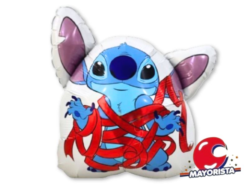 GLOBO MYLAR SILUETA STICH CINTA ROJA (BKT524) CHG