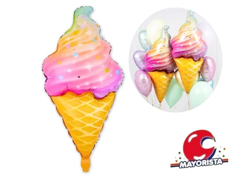 GLOBO MYLAR SILUETA CUCURUCHO HELADO 85 CM - CHG