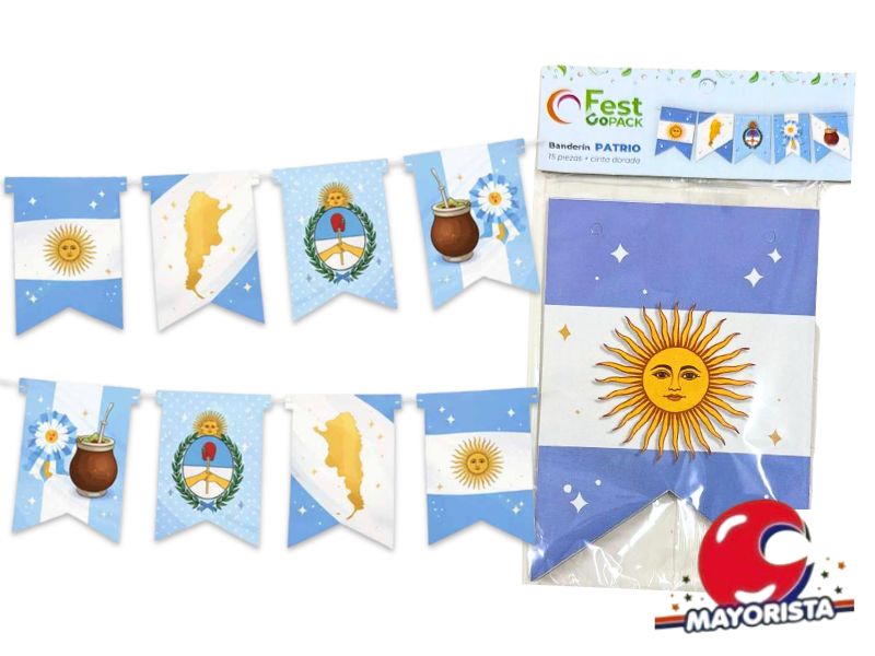 BANDERIN BANDERA ARGENTINA 15 PZAS (91104) OTERO