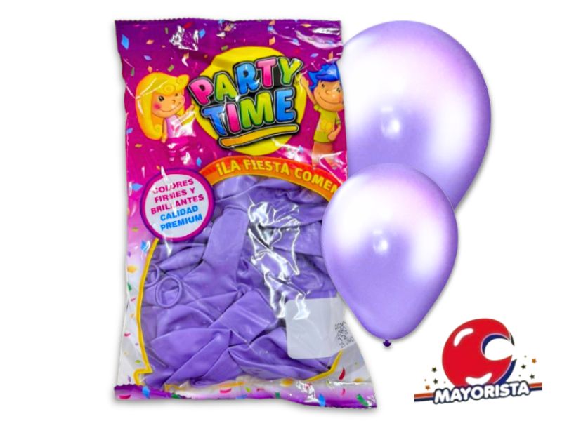 GLOBOS 12 X 25 PERLADO LILA CLARO PARTY TIME (57817) DILAX