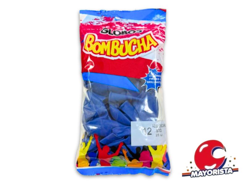 GLOBOS 12 X 25 STANDARD AZUL OSCURO BOMBUCHA