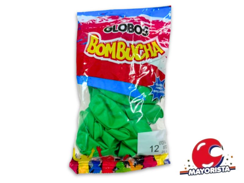 GLOBOS 12 X 25 STANDARD VERDE HOJA BOMBUCHA