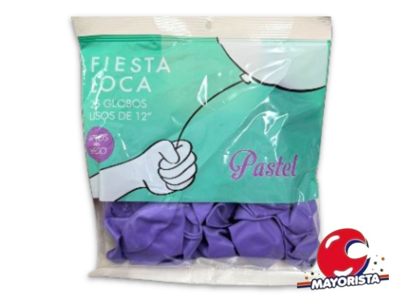 GLOBOS 12 X 25 PASTEL VIOLETA - FIESTA LOCA