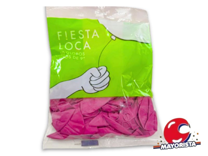 GLOBOS 9 X 50 STANDARD FUCSIA - FIESTA LOCA
