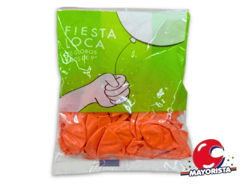 GLOBOS 9 X 50 STANDARD SALMON - FIESTA LOCA