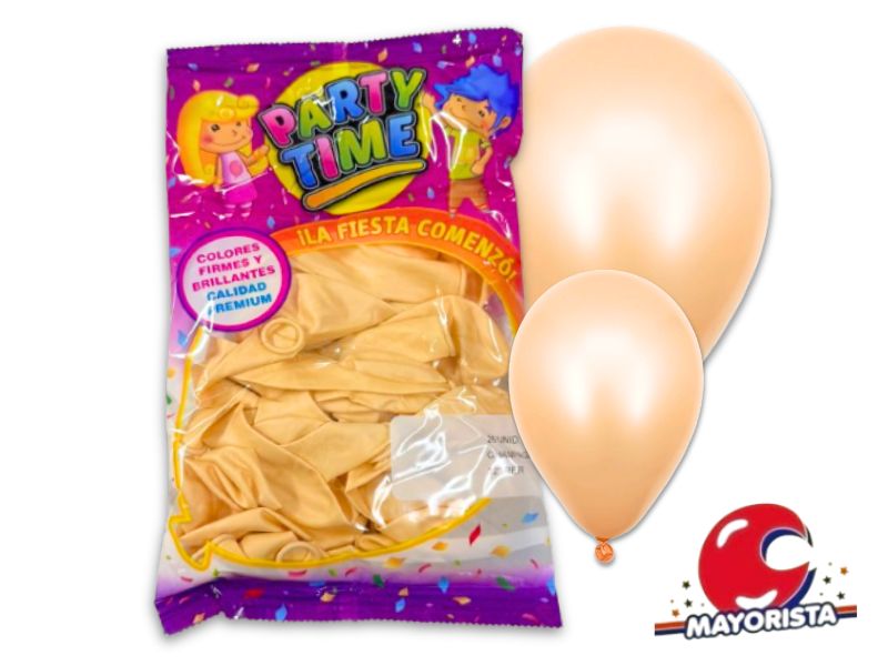GLOBOS 12 X 25 PERLADO CHAMPAGNE PARTY TIME (51068) DILAX