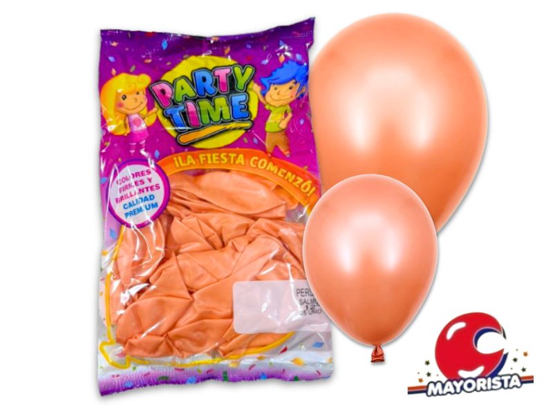 GLOBOS 12 X 25 PERLADO SALMON PARTY TIME (51075) DILAX