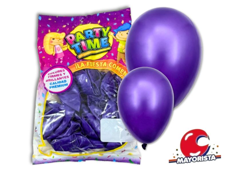 GLOBOS 12 X 25 PERLADO VIOLETA PARTY TIME (57985) DILAX