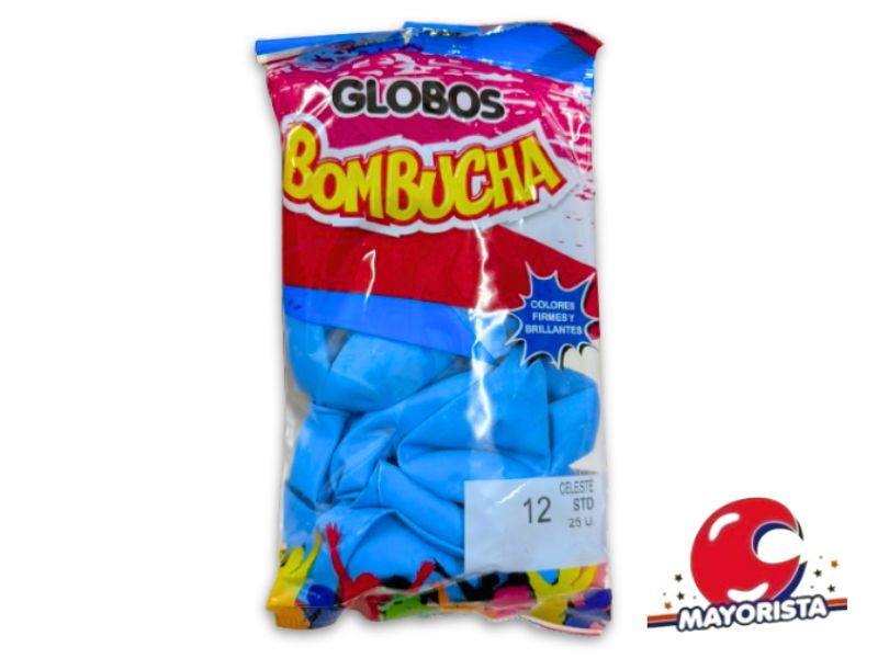 GLOBOS 12 X 25 STANDARD CELESTE BOMBUCHA