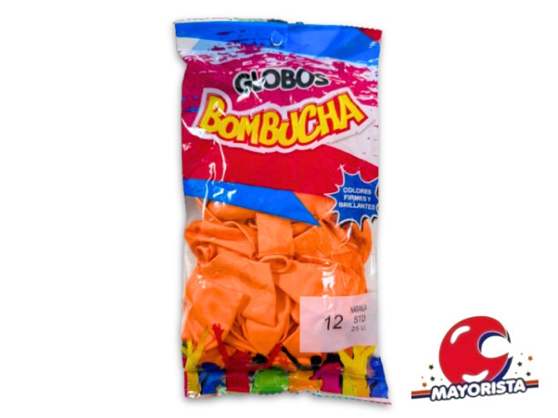 GLOBOS 12 X 25 STANDARD NARANJA BOMBUCHA