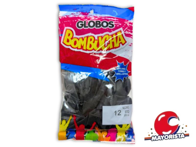 GLOBOS 12 X 25 STANDARD NEGRO BOMBUCHA