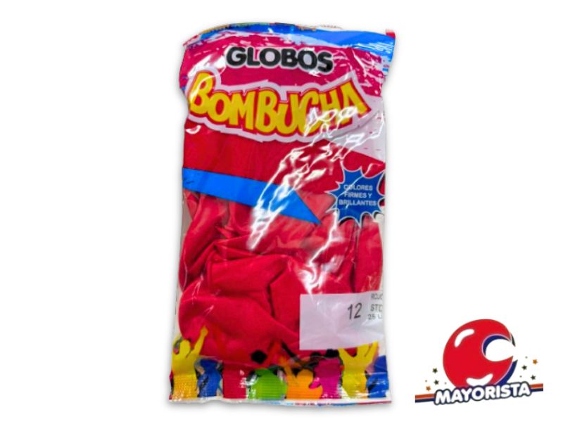 GLOBOS 12 X 25 STANDARD ROJO BOMBUCHA