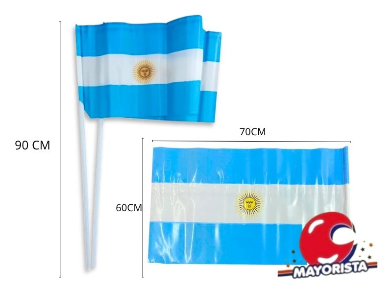 BANDERA ARGENTINA PLASTICA 70X60 C/SOL (ARG3) ANTONIO