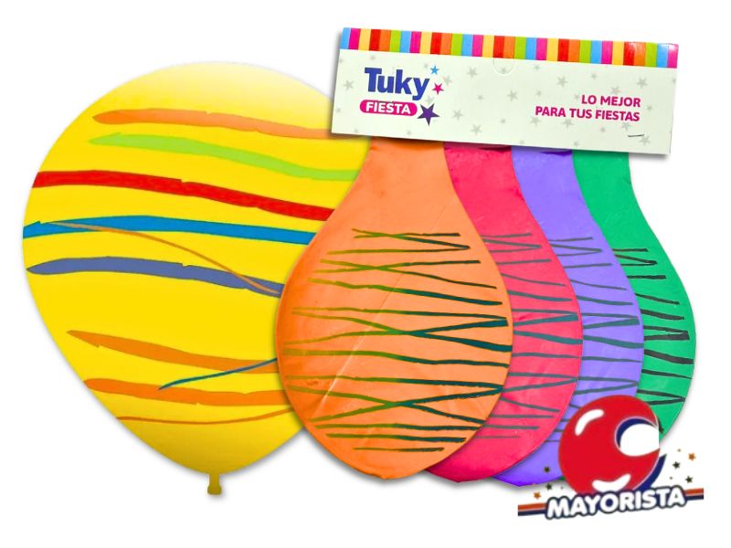 GLOBO PINATA MEGA X1 RAYADA - TUKY