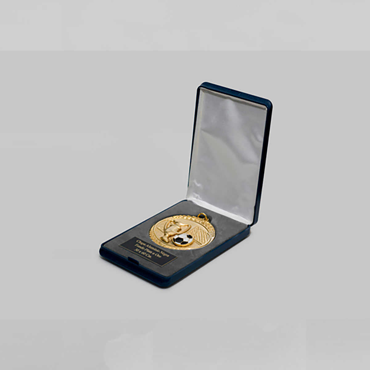 Caja Para Medalla 70 Y Chap Azul 