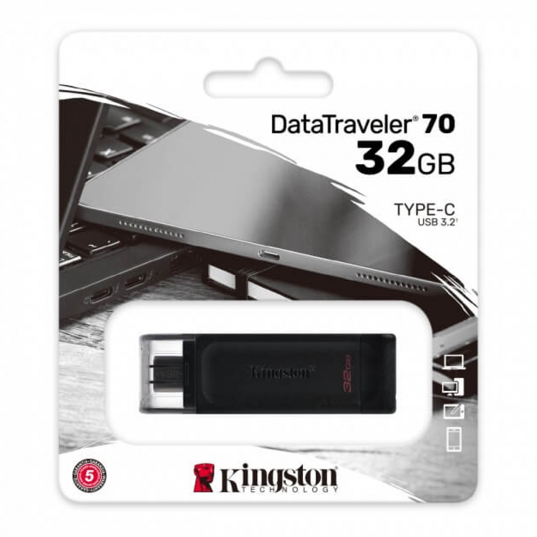  KINGSTON 32GB DT70 USB-C (NEGRO)